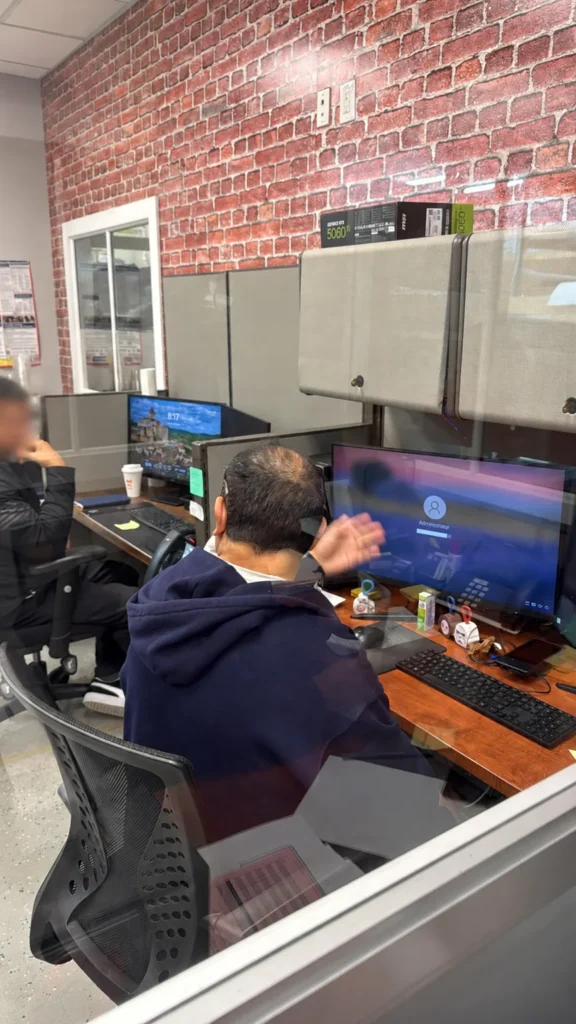 On-site computer support at an office workstation